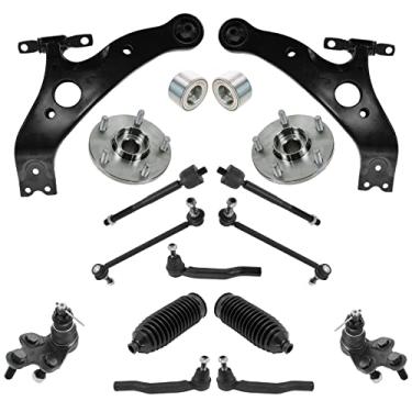 Imagem de TRQ Kit de suspensão de direção 16 peças braços de controle barras de balanço cubos rolamentos