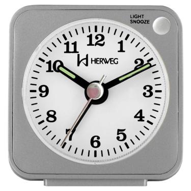 Imagem de Relógio Despertador Herweg 2510 024 Cinza Iluminação Noturna