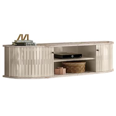 Imagem de Estante Home Theater com Bancada Suspensa Monte Carlo com Mesa de Centro Indianápolis Calacata Off White – Madetec