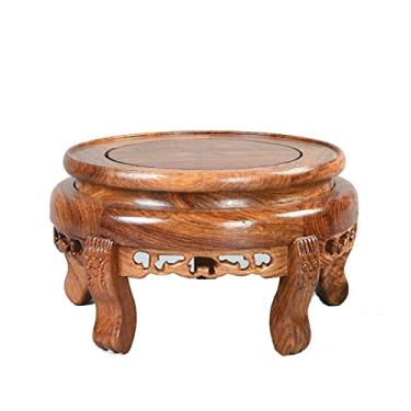 Imagem de Vaso de jardim elevador de flores base de bonsai tamanho de jacarandá base alta base de vaso de aquário redondo ornamentos para decoração de casa suporte para plantas de jardim suporte de exibição