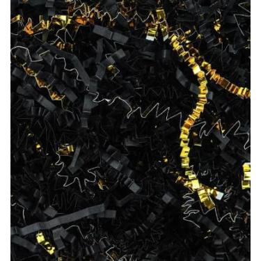 Imagem de Shunzar Triturador de papel metálico enrugado, enchimento de caixa de presente, 6 cores - enchimento de papel enrugado para caixas de presente do dia dos namorados, sacos de decoração de cestos (ouro