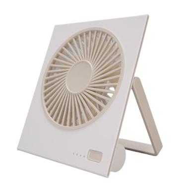 Imagem de Desk Fan 4 Velocidades Ajustável 180 Graus Tilt Folding Quiet Forte Bateria Operado Mini Desktop Fan para Escritório Quarto Camping (WHITE)