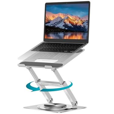 Imagem de Lifelong Suporte ergonômico giratório 360 para mesa, suporte de laptop com base giratória, suporte de computador ajustável para MacBook Pro de 10 a 17 polegadas e todos os laptops - Conversor de mesa