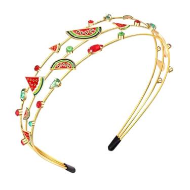 Imagem de PHALIN Faixa de cabelo feminina de frutas, melancia, joia com strass, acessórios de verão, roupas de férias na praia, presentes (padrão C)