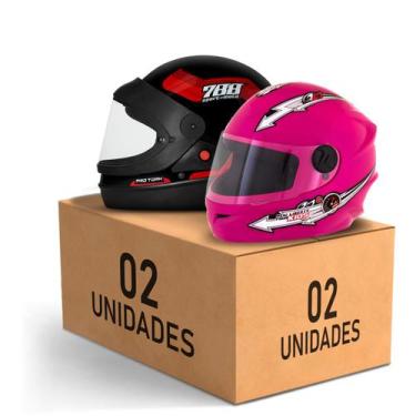 Imagem de Kit 2 Capacete Fechado Sport Moto 788 + Liberty 4 Kids Feminino Mascul