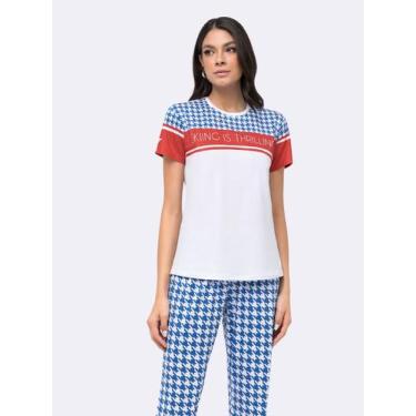 Imagem de Pijama Manga Curta com Calça Skiing is Thrilling - Veggi, Branco, M, F