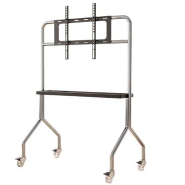 Imagem de Suporte universal de TV para TV de quarto, suporte de chão com prateleira de armazenamento, carrinho de TV móvel com rodas para TVs LCD LED de 43 a 75 polegadas, estação de televisão universal, A-com