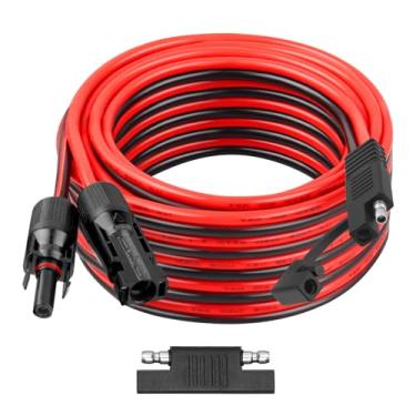 Imagem de Cabo de extensão SAE 25FT 10AWG conector SAE conector SAE carregador de bateria painel solar cabo de extensão com adaptador reverso de polaridade SAE para motor de pesca automotiva, trator RV