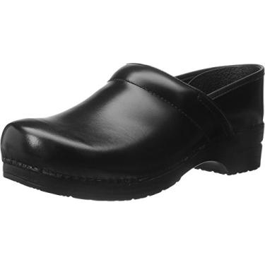 Imagem de Dansko Sapato feminino sem cadarço, conforto o dia todo, suporte de arco, Preto lubrificado, 6.5-7