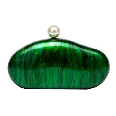 Imagem de Bolsas de mão femininas de acrílico pérola moderna bolsa de mão de acrílico para noite Y2k bolsa transversal clutch para festa de casamento, Verde, One Size