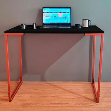 Imagem de Escrivaninha industrial mesa de madeira e metal para escritório ou qua