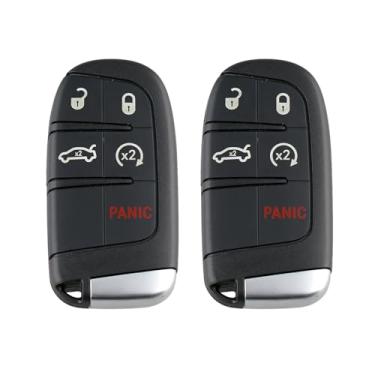 Imagem de Kilessgo Serve para Dodge Charger Dart Chrysler 300 200 Fiat 500X 2018 2019 2020 2021 Key Fob M3N-40821302 433MHz 46 5 botões (conjunto de 2)