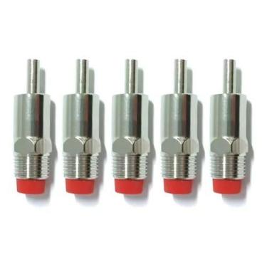 Imagem de 5 Bebedouros Suíno Porco Chupeta Inox Reforçado - MinyMix, VERMELHO