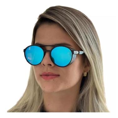 Imagem de Óculos Masculino Finoti Original Retrô Steampunk Alok UV400, Azul espe