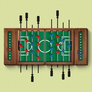 Imagem de Pebolim Ou Totó - Montagem Entre Quadros E Adesivo - 4 Pçs