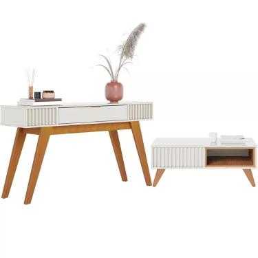 Imagem de Mesa De Centro Jeri E Aparador Riveira Para Sala Off White F