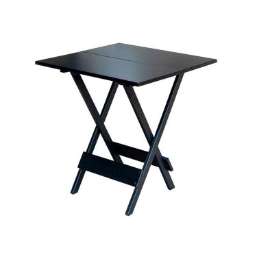 Imagem de Mesa Para Bar E Café Dobravel De Madeira 60x60 - Preto - Preto