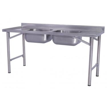 Imagem de Pia Industrial Benfati Inox 304 180x70cm Com 2 Cubas 691