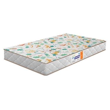 Imagem de Berço Americano e Cômoda Infantil com Colchão Lara Ariel 1 Porta 4 Gavetas MDF MDP 154 cm Branco Acetinado Amadeirado