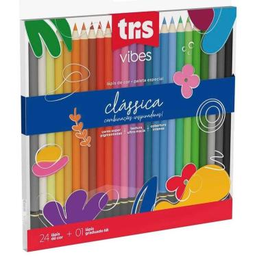 Imagem de Lápis De Cor Vibes Clássica 24 Cores Tris