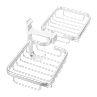 Imagem de GLEAVI Suport Sabão de Barra Alumínio Saboneteira Montada Parede com Drenagem e Instalação sem Perfuração Chuveiro Espaço