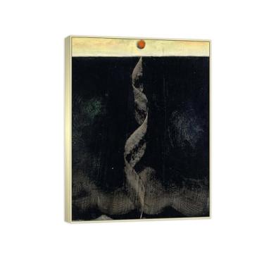 Imagem de MUHJDYC Max Ernst Imagem famosa em tela - abstrato quadros decoração de sala de estar moldura prateada pintura quarto casa (número 1) 50 x 65 cm - 19 x 25 pol