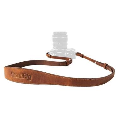 Imagem de Alça de ombro para câmera SMALLRIG Universal Leather 10 kg marrom