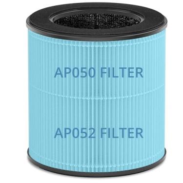 Imagem de Purificadores de ar para quarto, casa, animais de estimação, filtro de substituição para purificador de ar AP050, filtro HEPA H13 verdadeiro 3 em 1, pacote com 1 (azul)