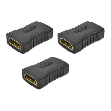 Imagem de Kit 10 Adaptador Emenda HDMI Fêmea para HDMI Fêmea, Alongar Cabo Prolongador Junção, Conector Extensor Universal, Compatível com TV, Monitor, Notebook, Projetor, Preto