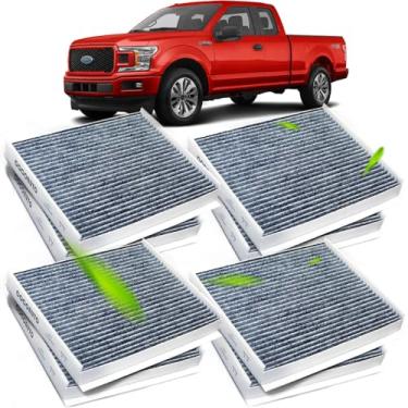 Imagem de COCOAUTO Conjunto de 8 filtros de ar de cabine para Ford F150, 2017-2025 F250 F350 F450 F550 Super Duty, Expedição 2018-2024, carvão ativado, FL3Z19N619A FP79