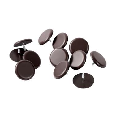 Imagem de Furnigear Deslizadores De Móveis - Pernas Cadeira Ptfe (Teflon) Para Carpetes E Superfícies Madeira Mova Seu Protetor Piso Com Facilidade Segurança (1-1/2", Marrom Pacote 12 Unidades)