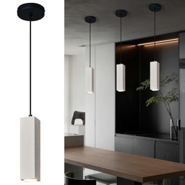 Imagem de ADCTHOME Luminária Pendente Linear De Concreto, Industrial Led Moderna Cimento Para Cozinha, Ilha, Sala Jantar, Quarto, Mesa Cabeceira, Luzes Pequenas (Pacote Com 3)