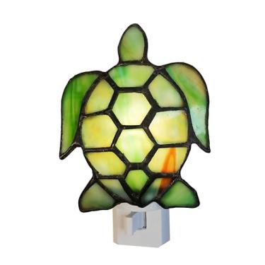Imagem de WERLAMP Duonayu Tartaruga Verde Luz Noturna Quarto Lâmpada De Cama Para Dormir Vidro Colorido