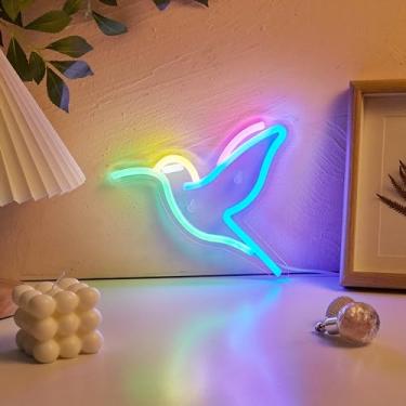 Imagem de Cusgazy Placa De Led Neon Com Animais Fofos, Placas Alimentadas Por Usb, Luz Noturna, Arte Parede 3D E Decoração Sala Jogos, Quarto, Estar, Festa, Lâmpada Para Crianças, Meninas Meninos (Azul, Amare