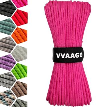 Imagem de VVAAGG Corda De Paraquedas 1000 Lb, 15 M, 12 Fios, Para Artesanato, Projetos "Faça Você Mesmo", Pulseiras Sobrevivência, Escalada, Camping, Barraca, Varal, Caminhadas Ao Ar Livre, Pesca (Rosa, M)