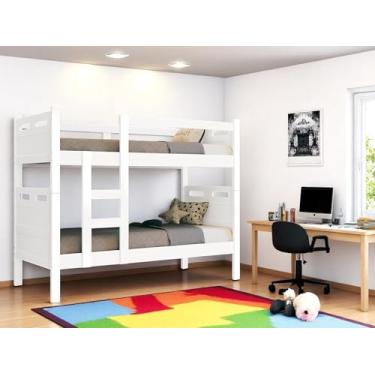 Imagem de Beliche Cama para meninos - Kit Completo com 2 colchões Cor branca