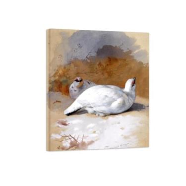 Imagem de Animais Pinturas Famosas Arte Parede-Fotos Lona para Sala de Estar-Pássaro neve-Pôster e Imprimir Decoração 20x25cm8x10in Tela Embrulhada