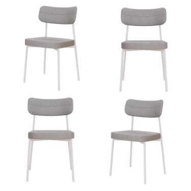 Imagem de Cadeira Mynna Fixa C/4 Pes 525 X 470 X 790 Mm C/4 Um Pés Brancos.corriente Cinza Claro Corriente Cinza Claro