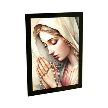 Imagem de Quadro Decorativo Religioso Nossa Senhora Terço Decoração Poster Quarto Sala