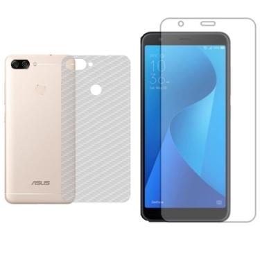 Imagem de Película Hidrogel + Adesivo Fibra De Carbono Para Zenfone Max Plus M1 - Transparente