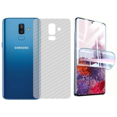 Imagem de Película Hidrogel + Adesivo Fibra De Carbono Para Galaxy J8 - Transparente