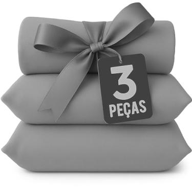 Imagem de Jogo Lençol com Fronhas Premium 100% Algodão 300 Fios Liso Fio Penteado (SOLTEIRO, CASAL, QUEEN) (CASAL)