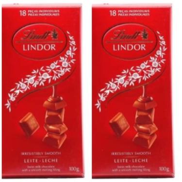 Imagem de Chocolate Ao Leite Cremoso Lindor Lindt Caixa 100 G - 2 Und