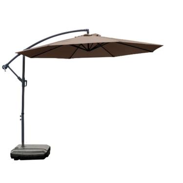 Imagem de Ombrelone Lateral Com Base 2 Rodinhas Hdpe Bahamas Rivatti 300 Cm Larg Alumínio Capa Poliéster Fendi