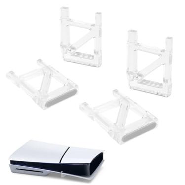 Imagem de YIBEICO Stand for PS5 Slim Disc Edition,Horizontal Stand Compatible with Console Accessories,Bracket Holder Flat (Slim Transparent Disc*4pcs)