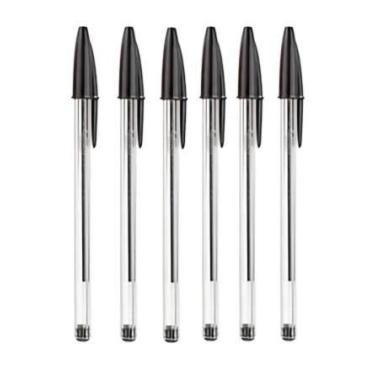 Imagem de Kit 6 Caneta Esferográfica Cristal 1.0Mm - Preta - Bic