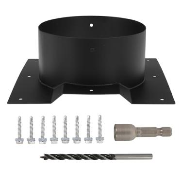 Imagem de Adaptador de ventilação de teto de contêiner de transporte de 20 cm para turbinas Whirlybird, tampas redondas de chaminé e aberturas de janela de telhado ondulado