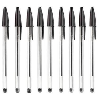 Imagem de Kit 9 Caneta Esferográfica Cristal 1.0Mm - Preta - Bic