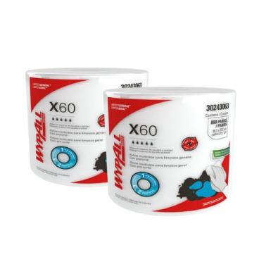 Imagem de 2 Rolos Jumbo com 890 Panos Descartáveis Wipers WypAll X 60 - Kimberly