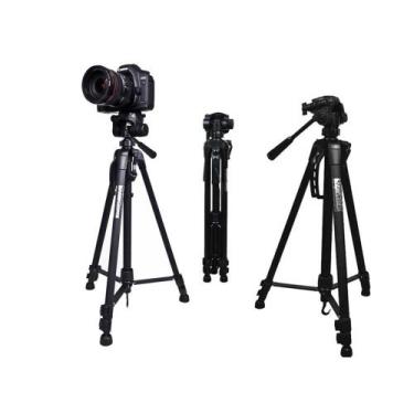 Imagem de Tripé Câmera Fotográfica Profissional Cabeça Hidráulica Universal ZK-3